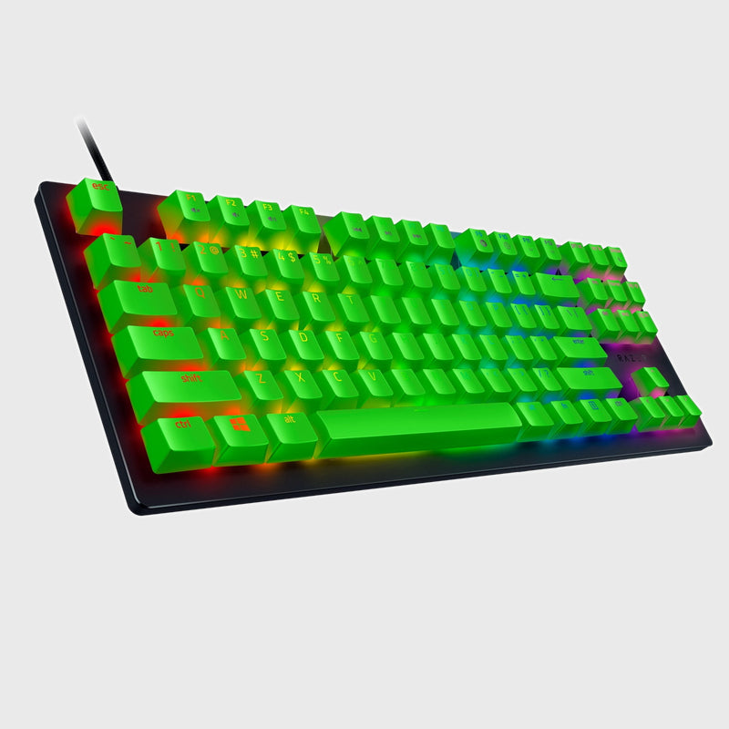 Razer Huntsman TE - Green Keycaps - US Layout (Razer Renewed)
