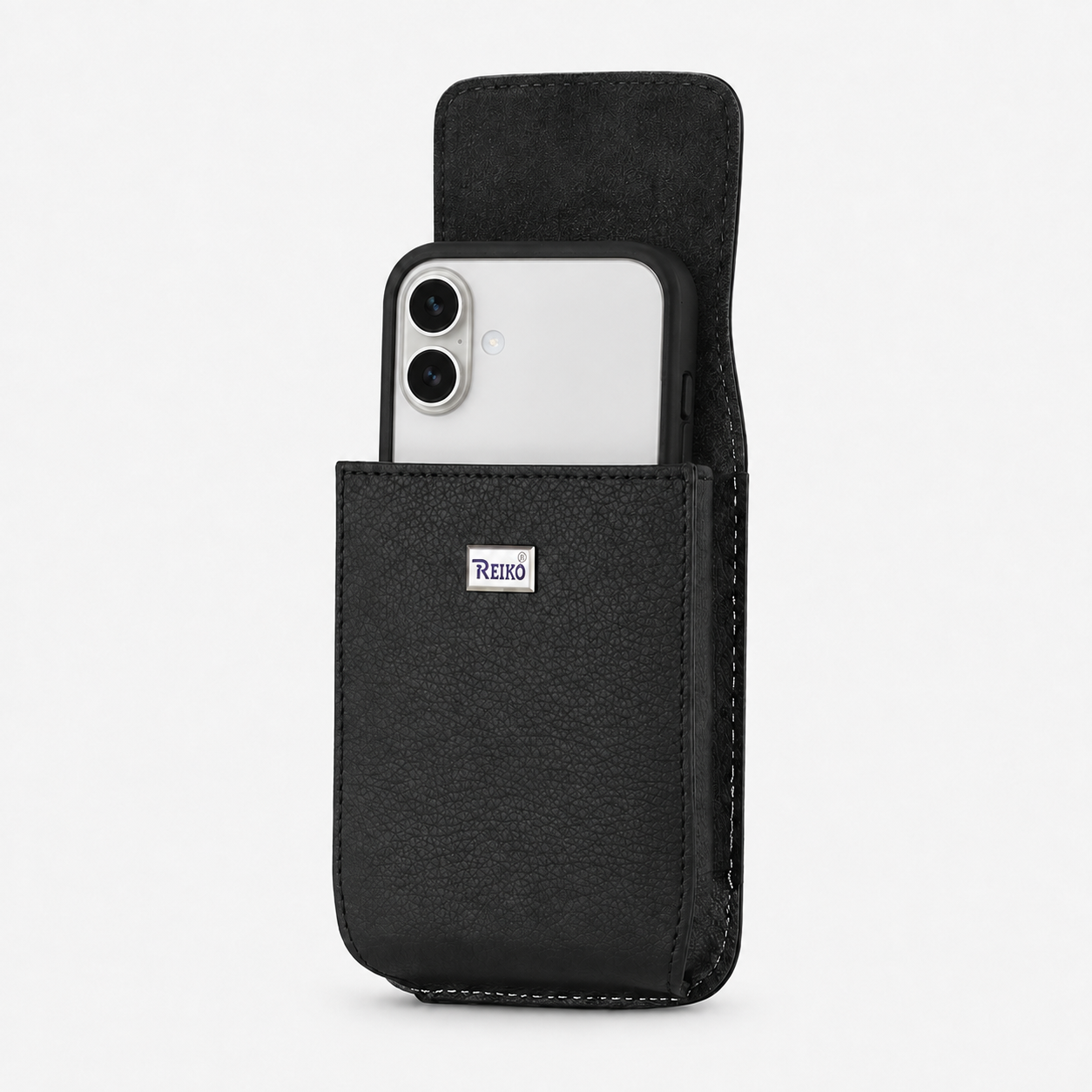 Horizontal Leather Pouch With Embossed Logo In Black (6.1X3.2X0.7 Inches)