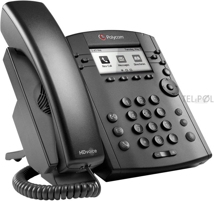 Polycom VVX 301 Corded Business Media Phone System 6 Line PoE - Refurbished