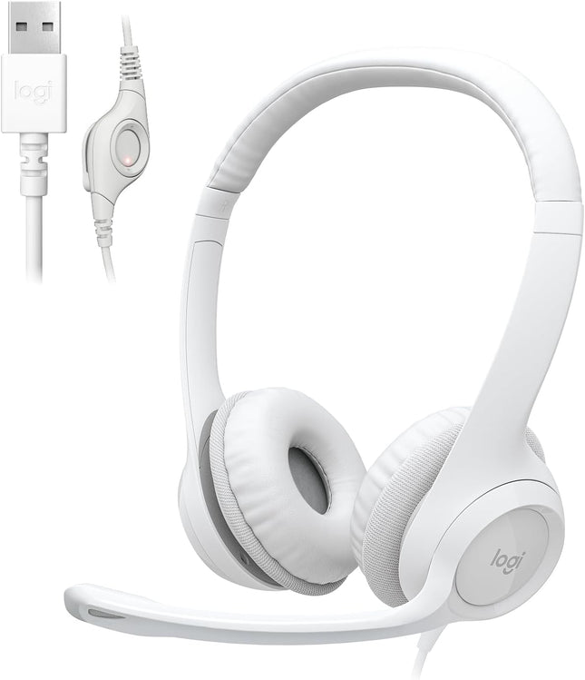 Logitech -  H390 USB Computer Headset - Off White
