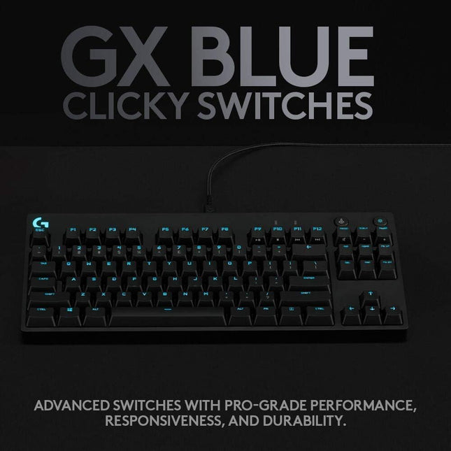 Logitech -  G Pro Mechanical Gaming Keyboard - Clicky Blue