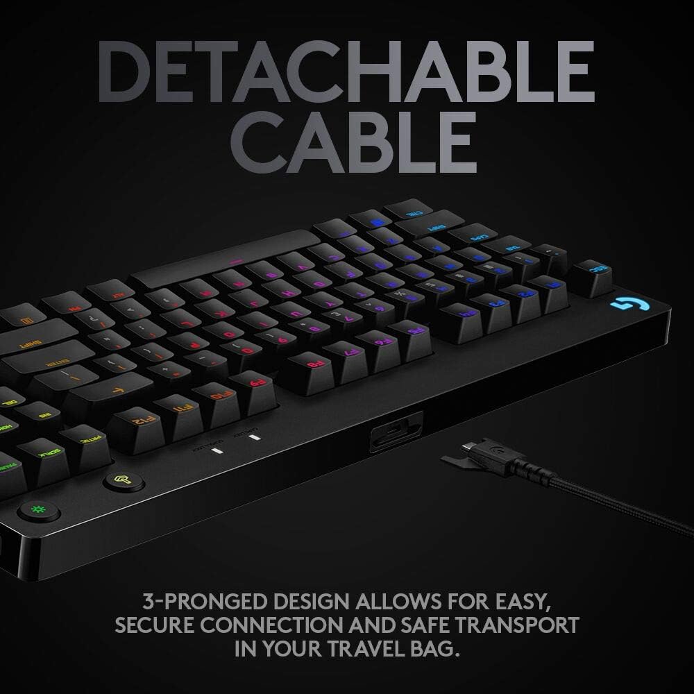Logitech -  G Pro Mechanical Gaming Keyboard - Clicky Blue