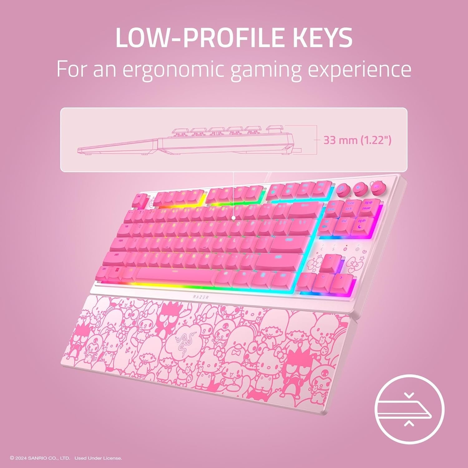 Ornata V3 Tenkeyless Keyboard - Hello Kitty - US Layout (Razer Renewed)
