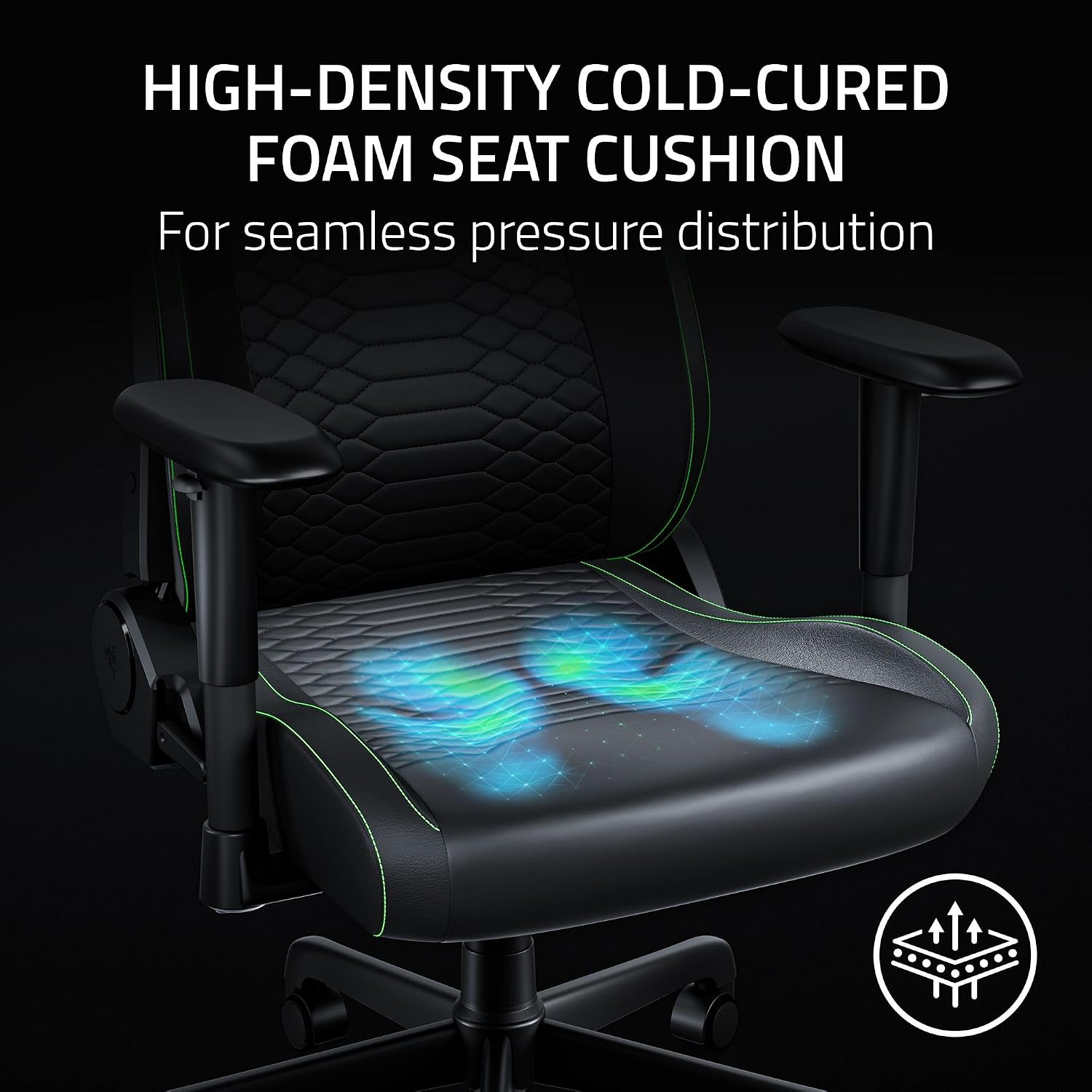 Razer Iskur V2 X Newgen Gaming Chair - Black/Green (Razer Renewed)