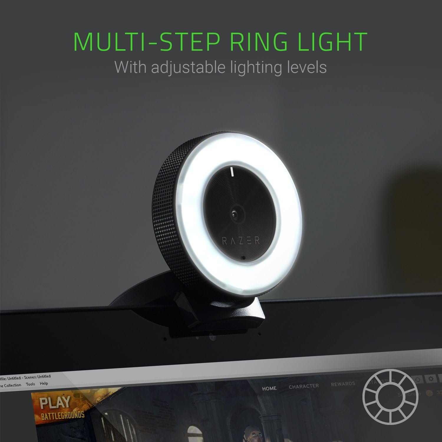 Razer Kiyo Ring Light Equipped Streaming Webcam (Razer Renewed)