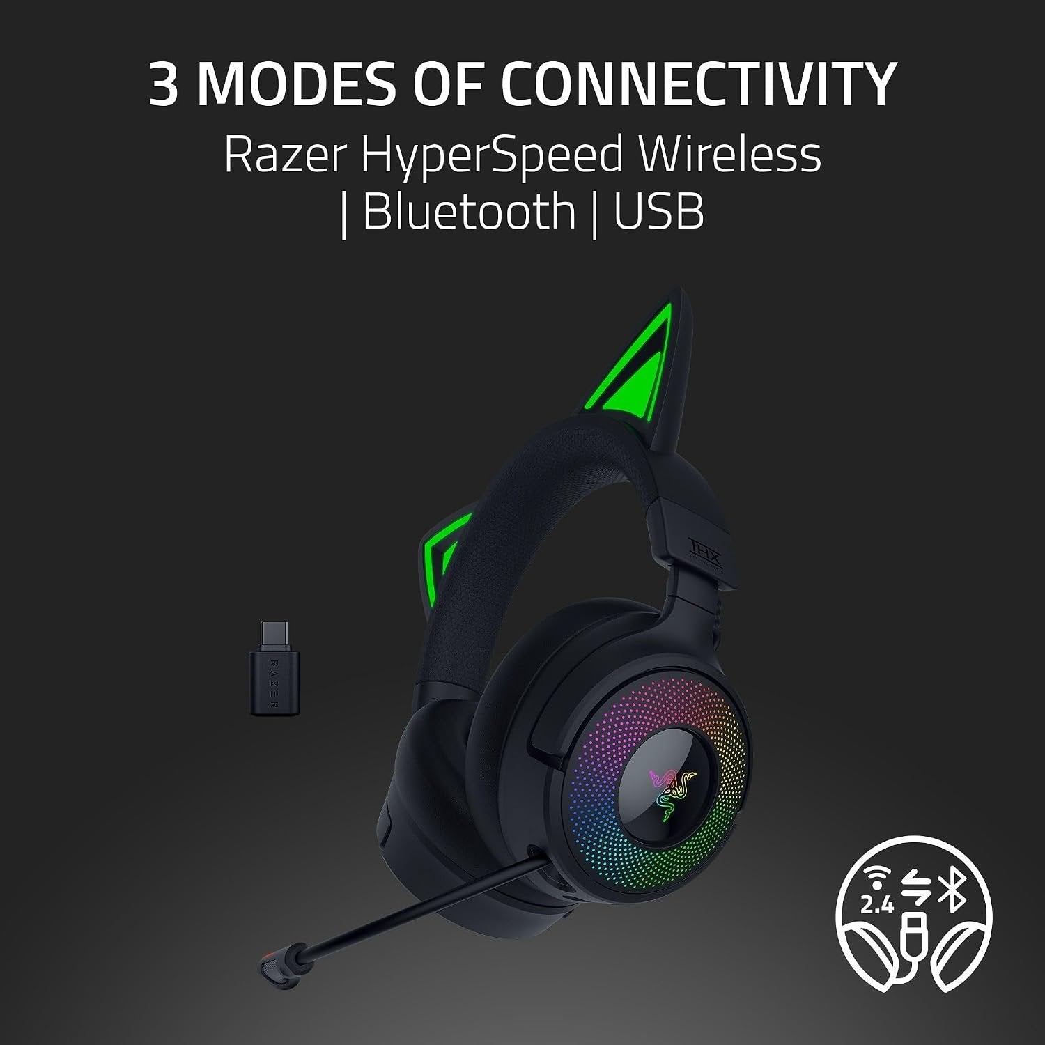 Razer Kraken Kitty V3 Pro Black (Brand New)