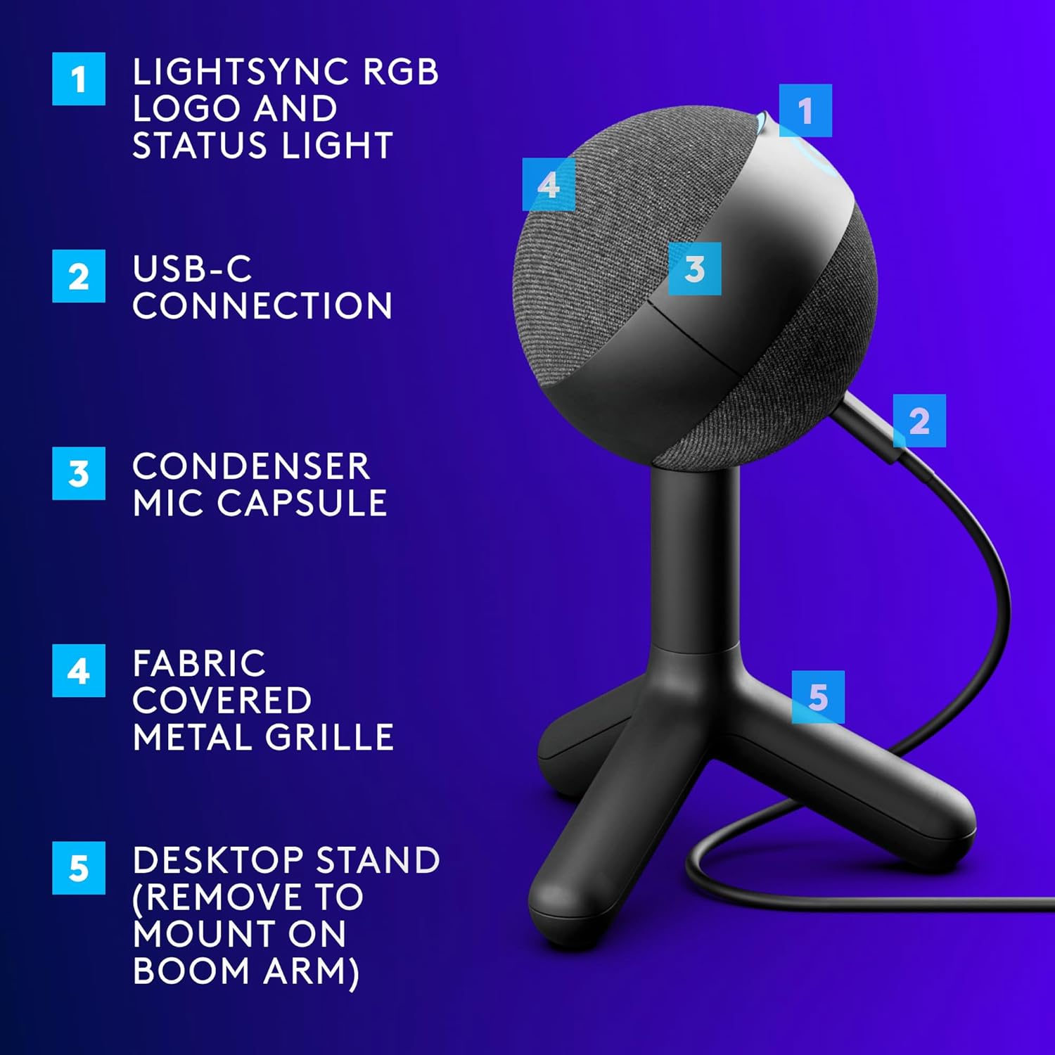 Logitech -  Yeti Orb USB Condenser Microphone