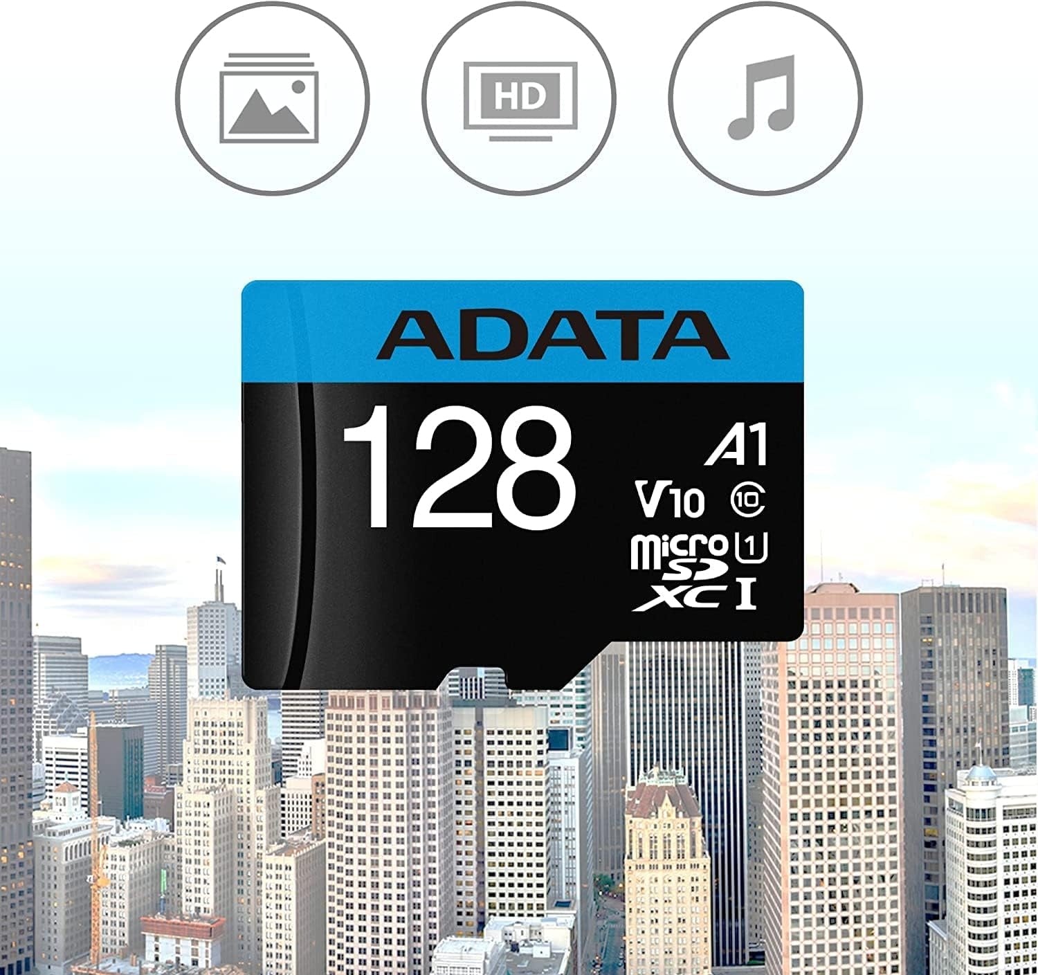 ADATA Premier 128GB MicroSDHC/SDXC UHS-I Class 10 V10 A1 Memory Card