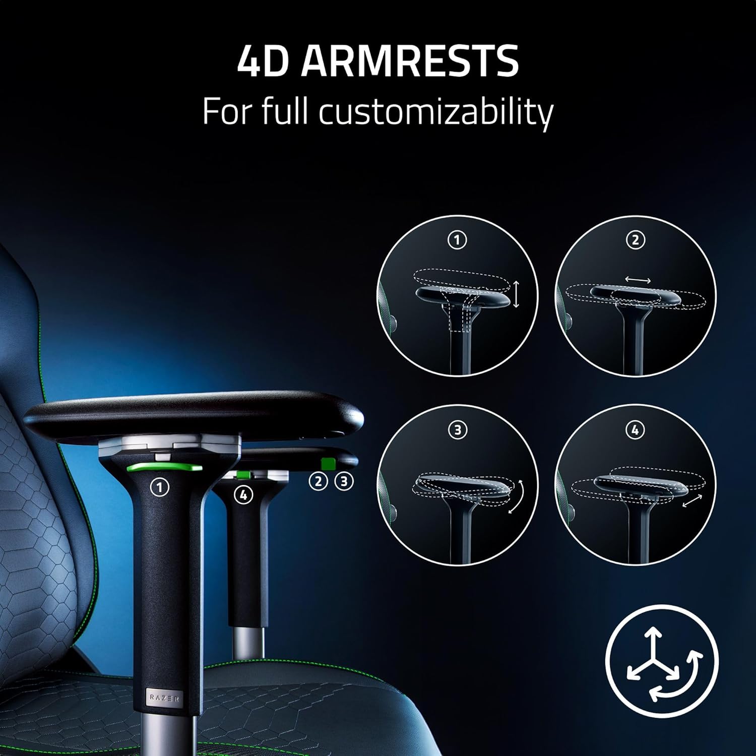 Razer Iskur V2 - Adaptive Lumbar Support Gaming Chair (Razer Renewed)