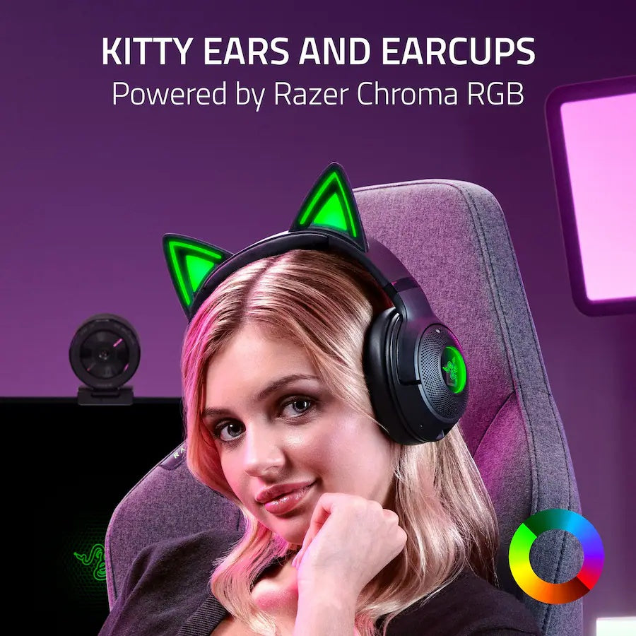 Razer Kraken Kitty V2 BT Wireless Headset Black (Razer Renewed)