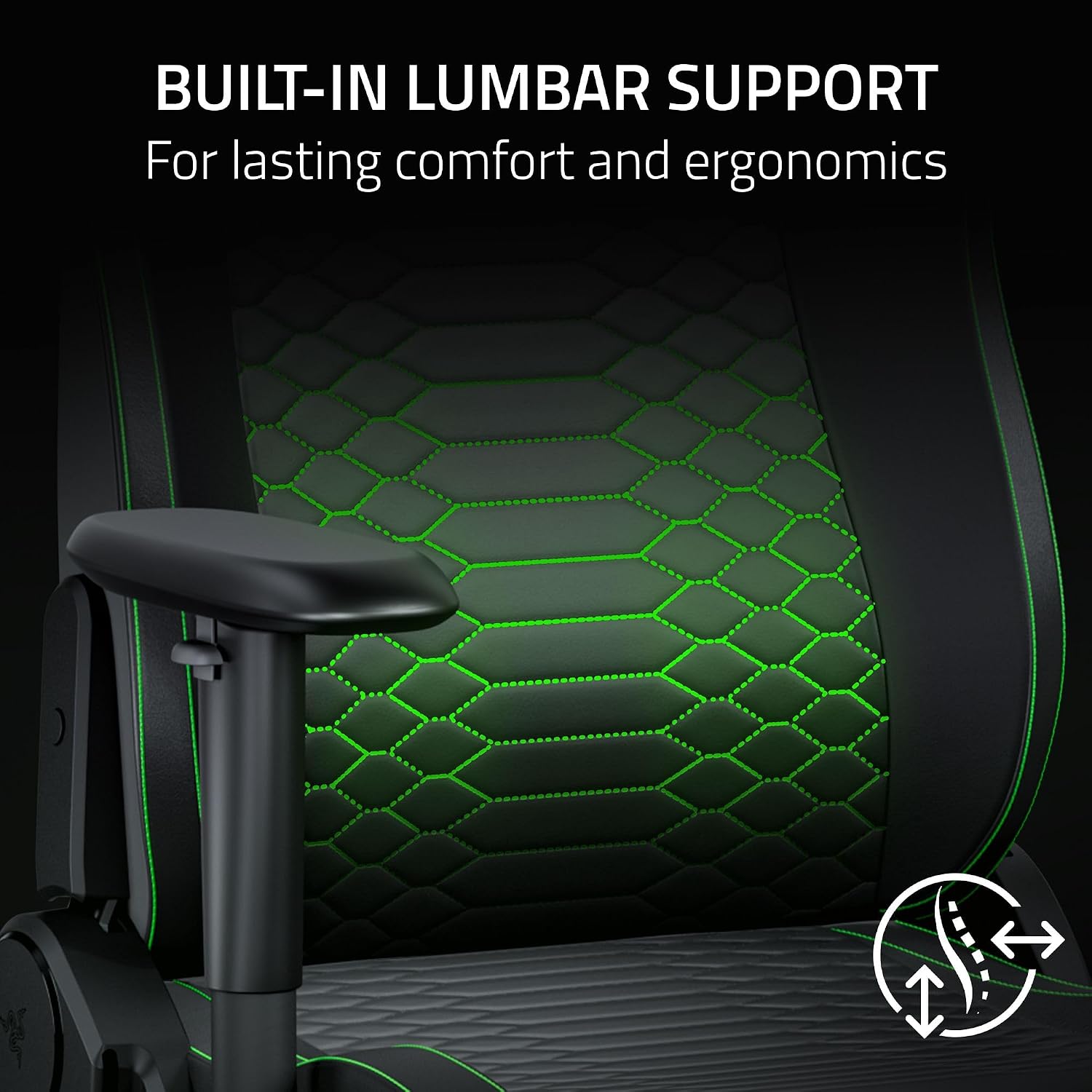 Razer Iskur V2 X Newgen Gaming Chair - Black/Green (Razer Renewed)