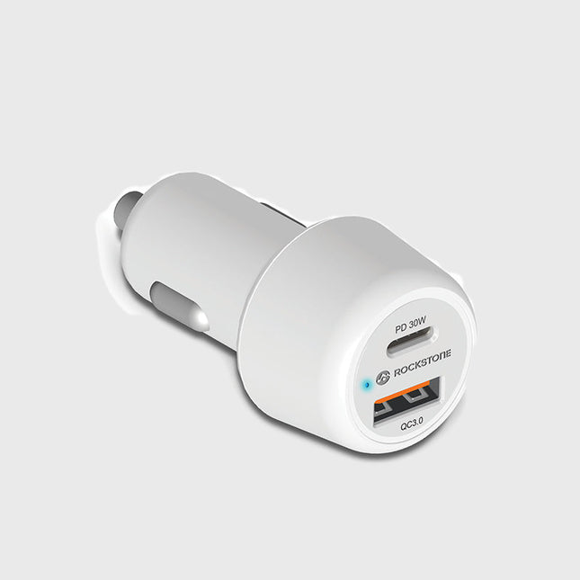 J48 Dual Port PD 30W QC 3.0 Car Charger