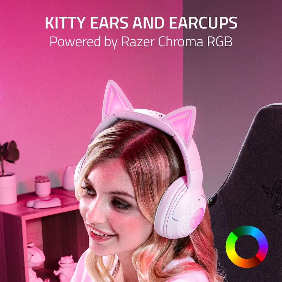 Razer Kraken Kitty V2 BT Wireless Headset White (Razer Renewed)
