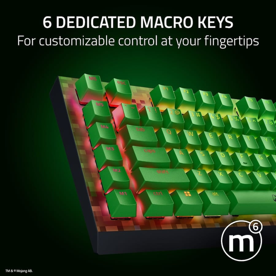 Razer Blackwidow V4 X Keyboard - Minecraft (Razer Renewed)