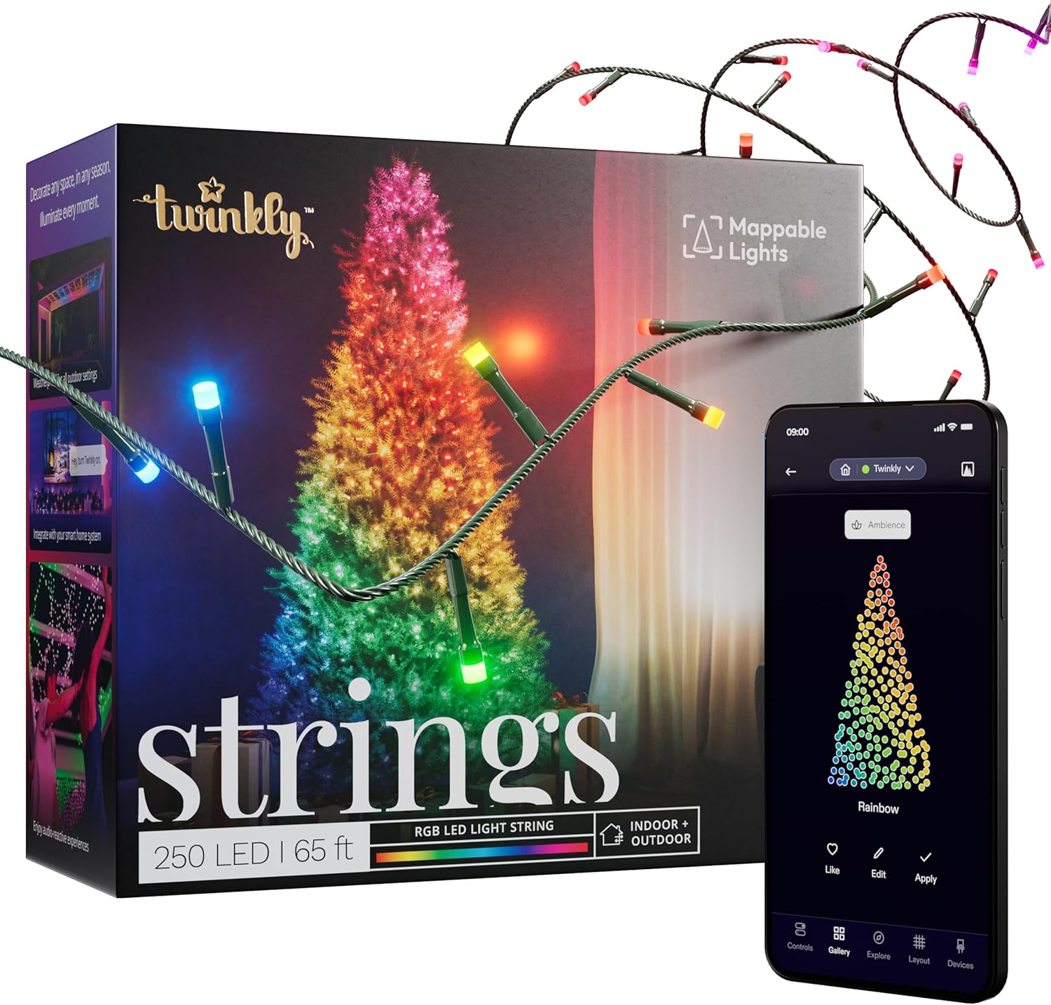 TWINKLY Strings 250- Light Smart Led Multi Color