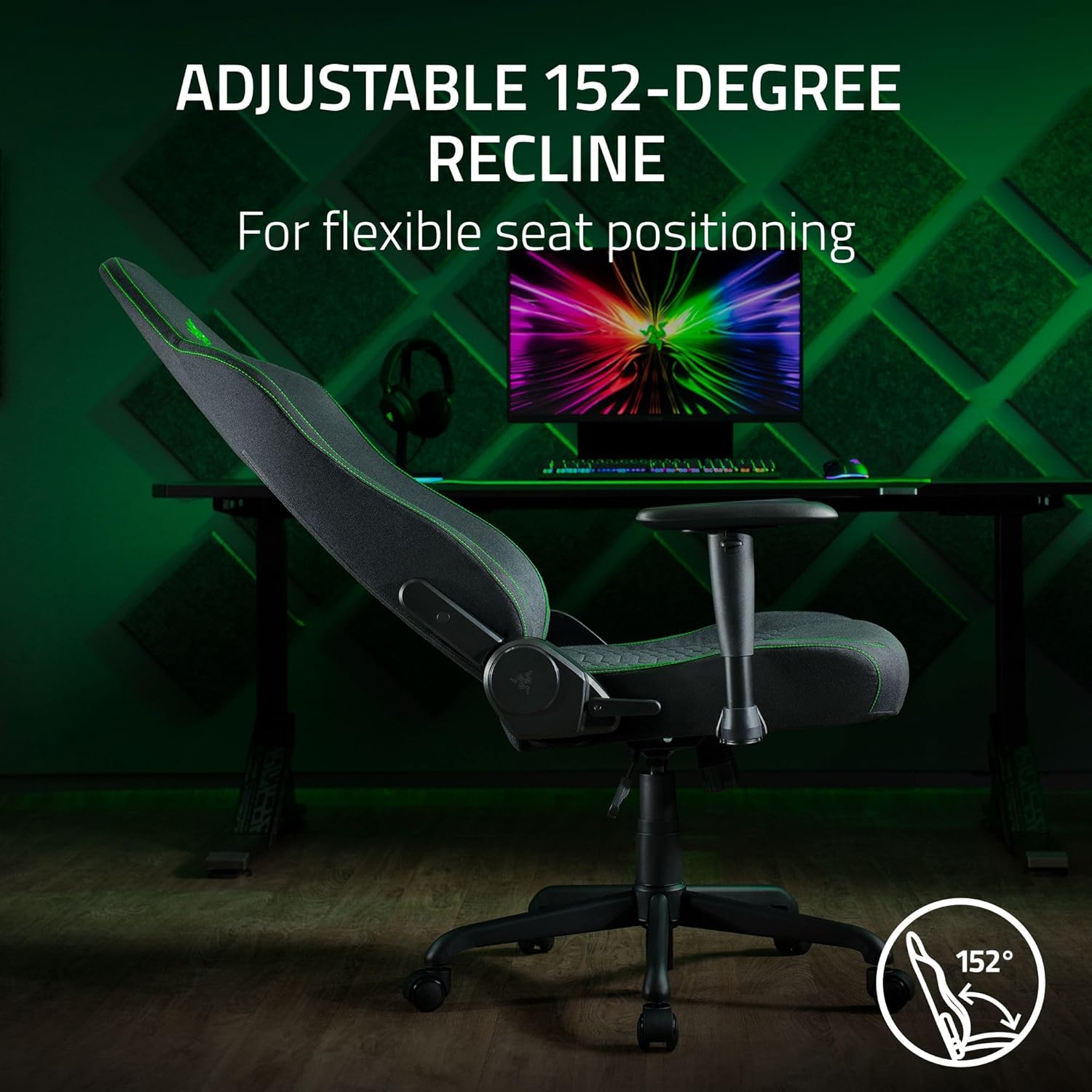 Razer Iskur V2X - Built-in Lumbar Support Gaming Chair (Razer Renewed)