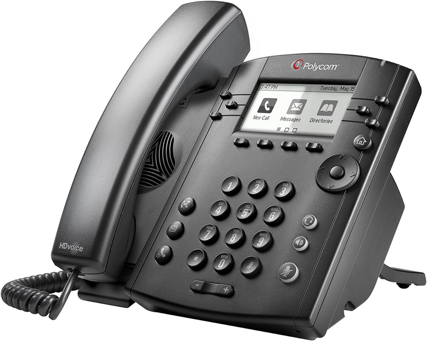 Polycom VVX300 Series 6-Line Business Media Desktop Phone, PoE - Refurbished