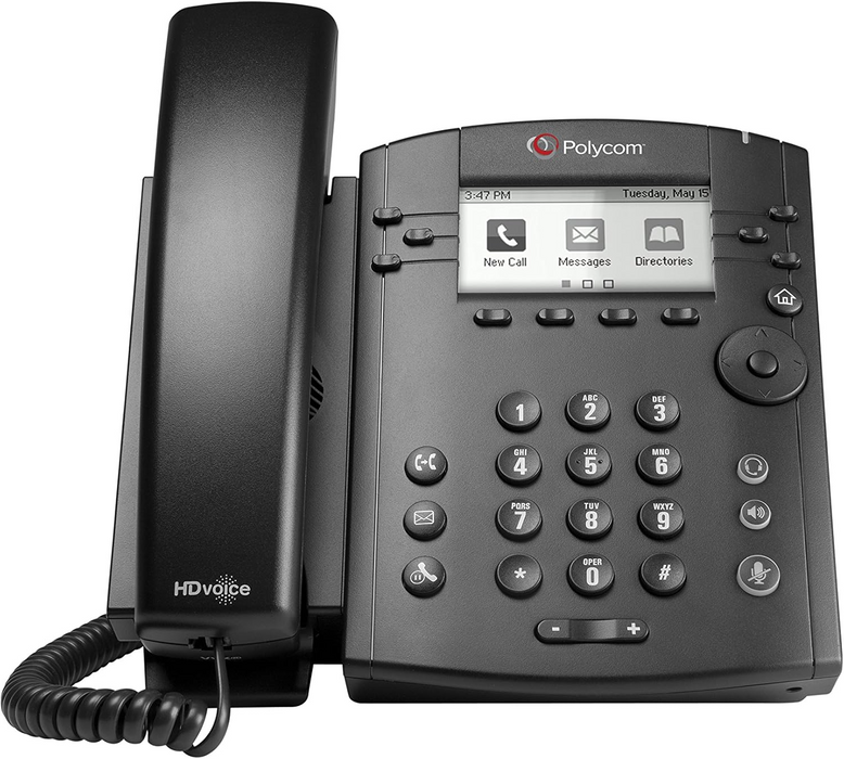 Polycom VVX300 Series 6-Line Business Media Desktop Phone, PoE - Refurbished