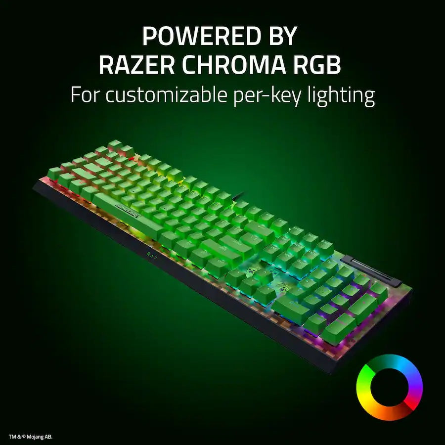 Razer Blackwidow V4 X Keyboard - Minecraft (Razer Renewed)