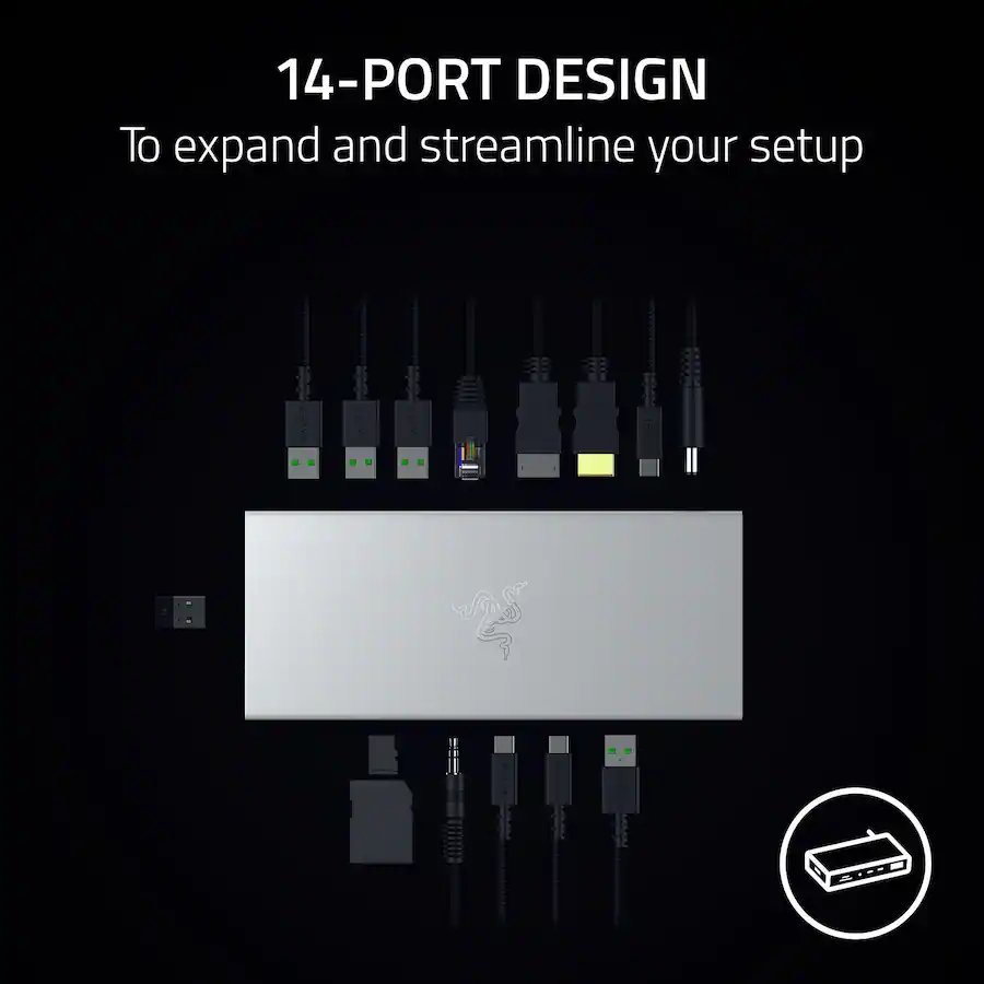 Razer USB 4 Dock Station with 14 Ports Mercury White (Brand New)