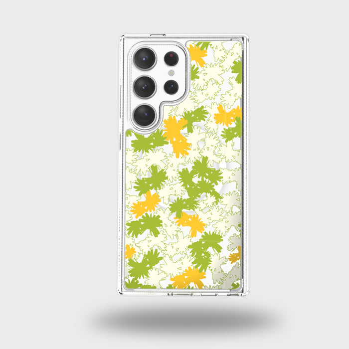 Dandelion Design Clear Case - Yellow and Green