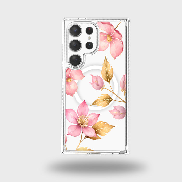 Clear Design Case - Pink Wildflower