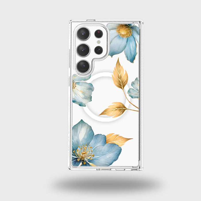 Clear Design Case - Blue Wildflower