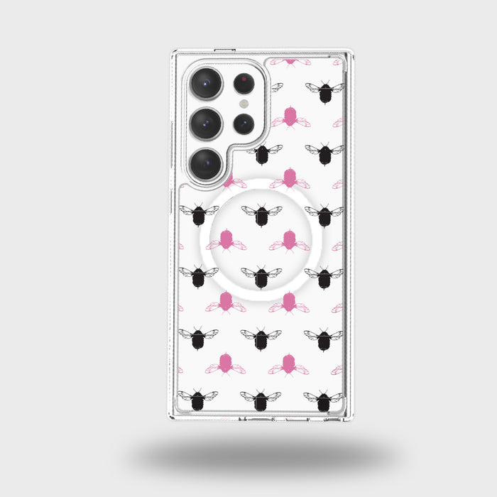 Clear Design Case - Bumble Black & Pink