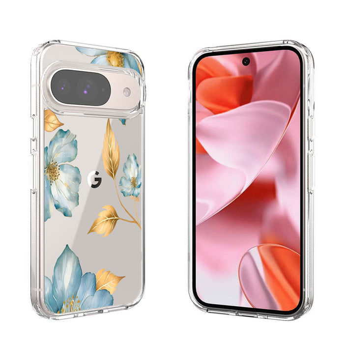 Blue Wildflower Clear Design Case with MagSafe - Google Pixel 9 / 9 Pro