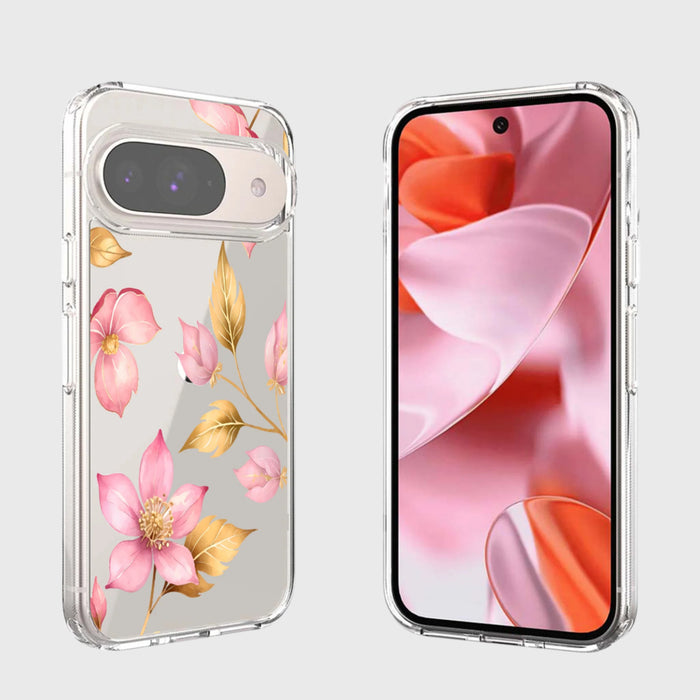 Pink Wildflower Clear Design Case with MagSafe - Google Pixel 9 / 9 Pro