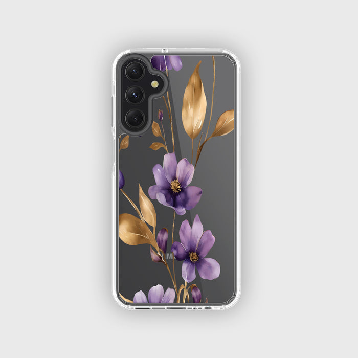 Purple Wildflower Clear Design Case with MagSafe