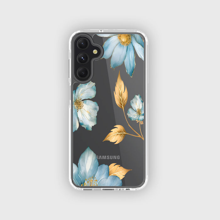 Blue Wildflower Clear Design Case with MagSafe