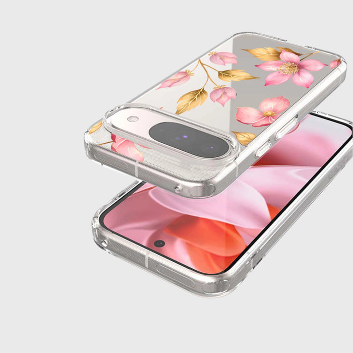 Pink Wildflower Clear Design Case with MagSafe - Google Pixel 9 / 9 Pro