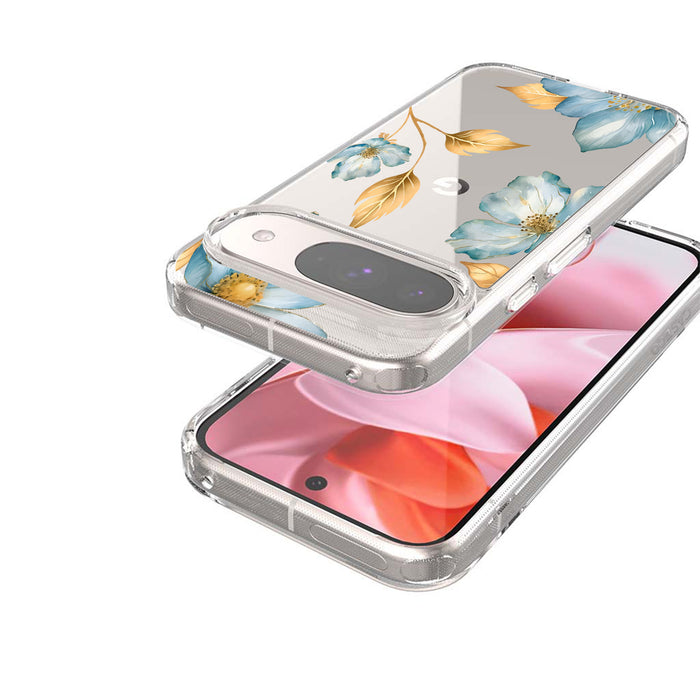 Blue Wildflower Clear Design Case with MagSafe - Google Pixel 9 / 9 Pro