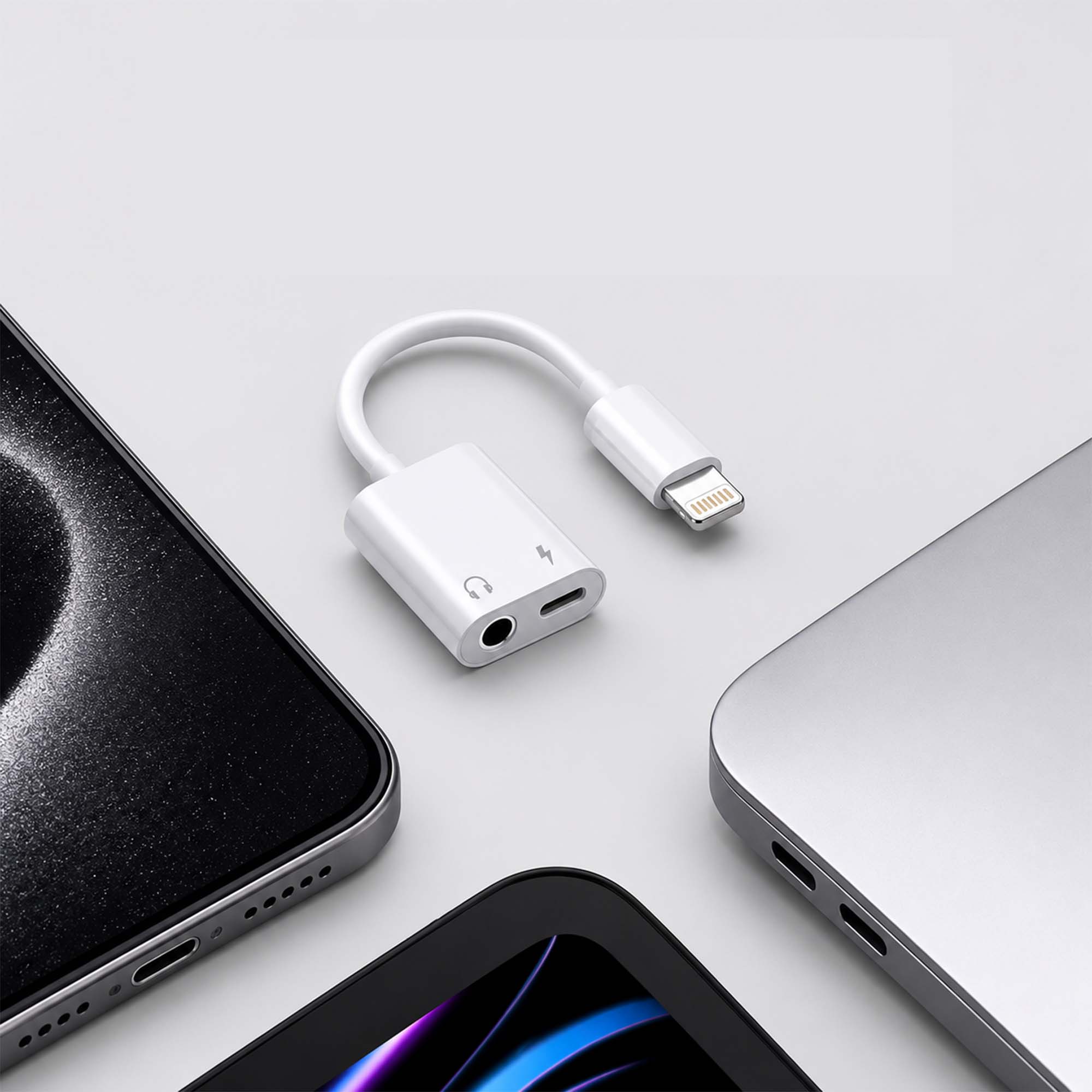 Rockstone Lightning to 3.5mm + Lightning Adapter