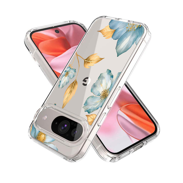 Blue Wildflower Clear Design Case with MagSafe - Google Pixel 9 / 9 Pro