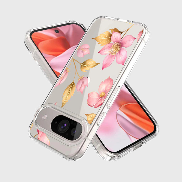 Pink Wildflower Clear Design Case with MagSafe - Google Pixel 9 / 9 Pro