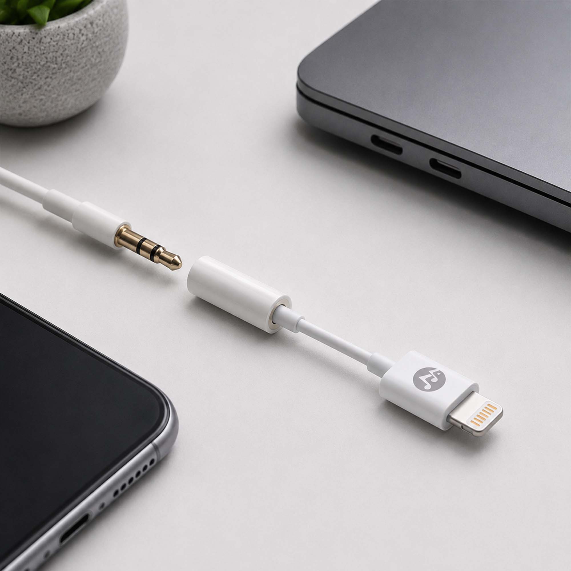 Rockstone Lightning to 3.5mm AUX Adapter (Dual Pack)