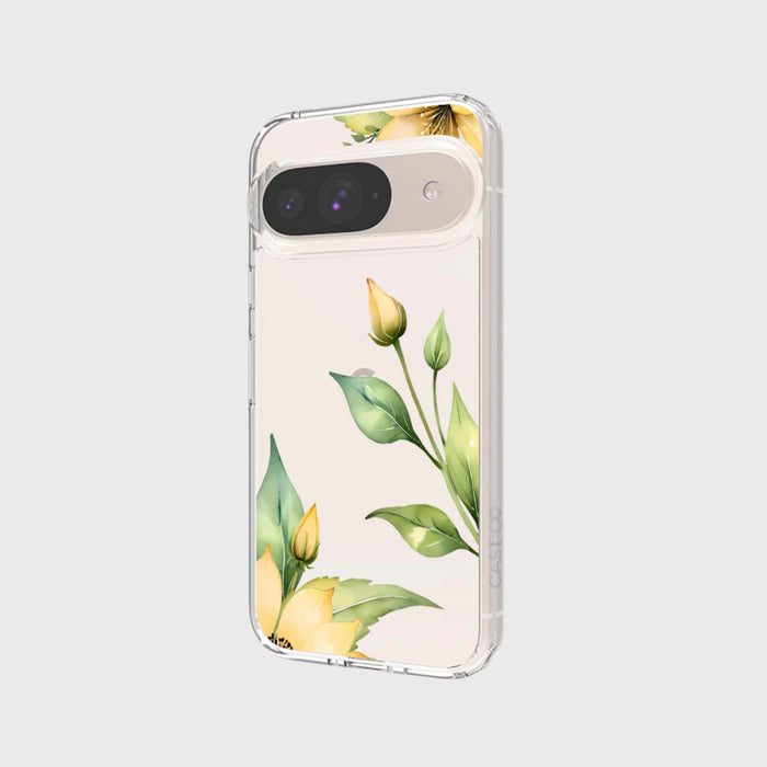 Yellow Wildflower Clear Design Case with MagSafe