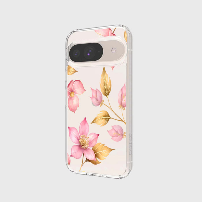 Pink Wildflower Clear Design Case with MagSafe