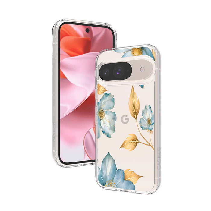 Blue Wildflower Clear Design Case with MagSafe - Google Pixel 9 / 9 Pro