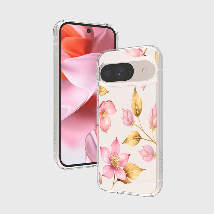 Pink Wildflower Clear Design Case with MagSafe - Google Pixel 9 / 9 Pro