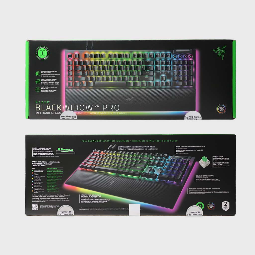 Razer BlackWidow V4 Pro (Green Switch) (Razer Renewed)