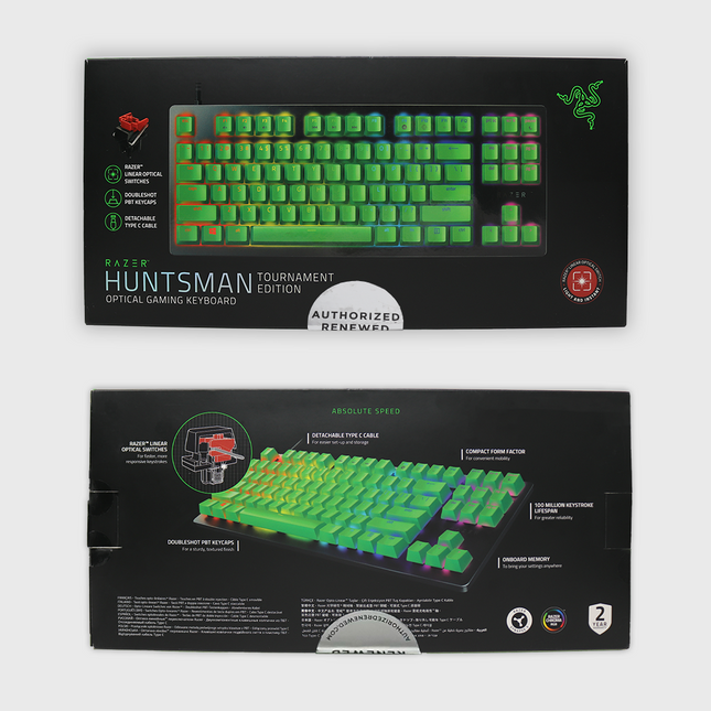 Razer Huntsman TE - Green Keycaps - US Layout (Razer Renewed)