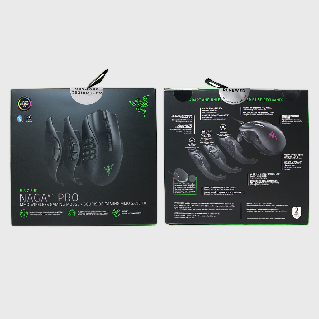 Razer Naga V2 Pro Wireless MMO Gaming Mouse (Razer Renewed)