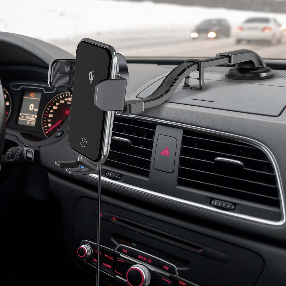 Qi 15W Wireless Car Charger With Flexible Gooseneck Mount
