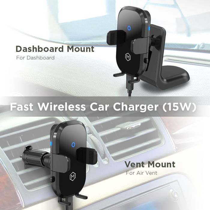 Auto Scan Grip Cradle - 15W Wireless Charger with Vent & Dash Mount & PD20 Car charger