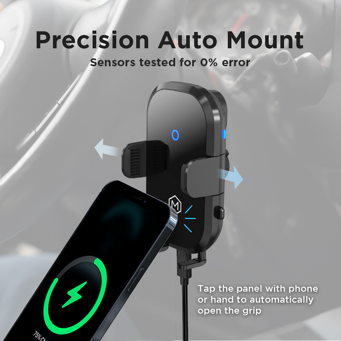 Auto Scan Grip Cradle - 15W Wireless Charger with Vent & Dash Mount & PD20 Car charger