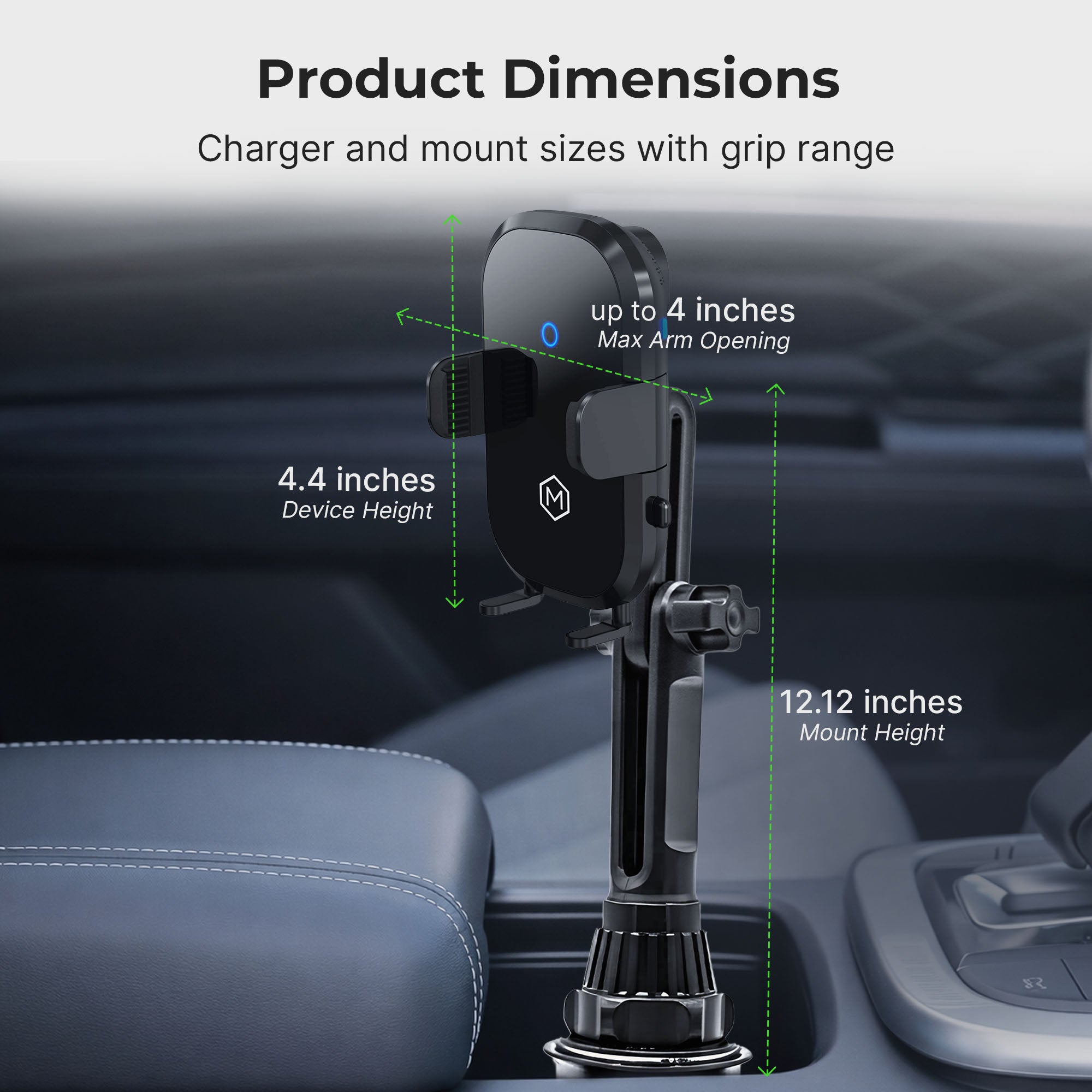 Auto Scan Fast Wireless Cup Holder Phone Mount Charger - Auto Grip