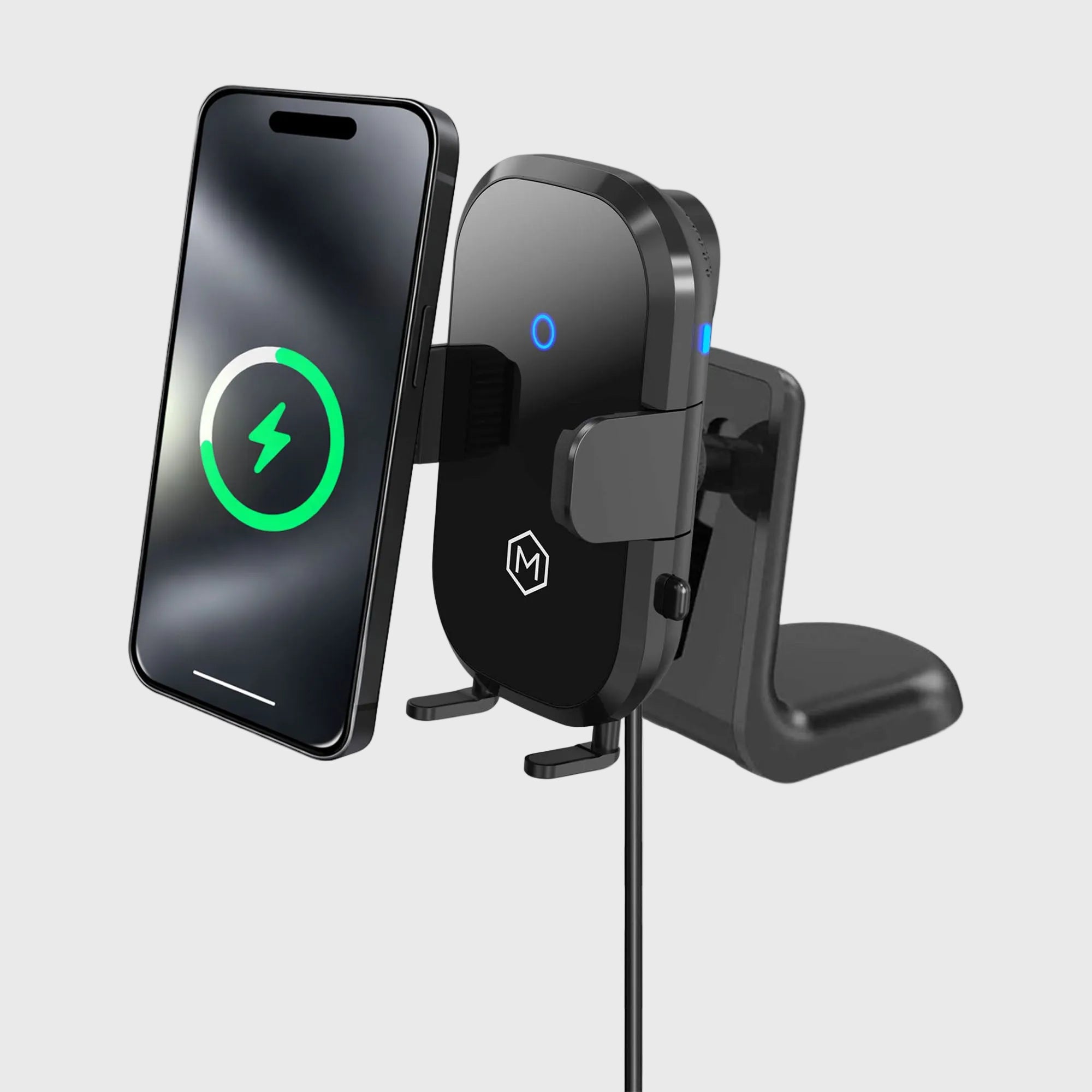 Auto Scan Grip Cradle - 15W Wireless Charger with Vent & Dash Mount & PD20 Car charger